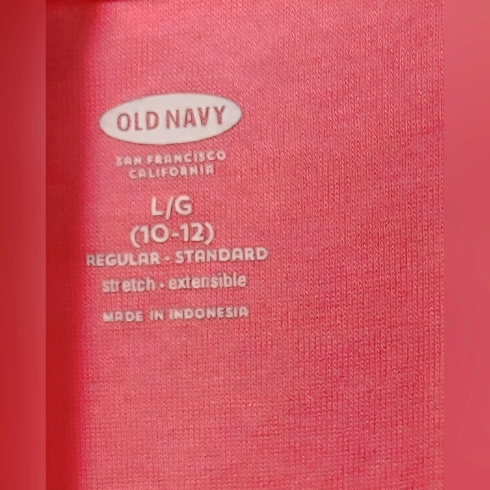 ⚡️🛍 4/$20 🛍 Old Navy Pink Stretch Top-Size L (10/12 Girls) - Picture 5 of 6